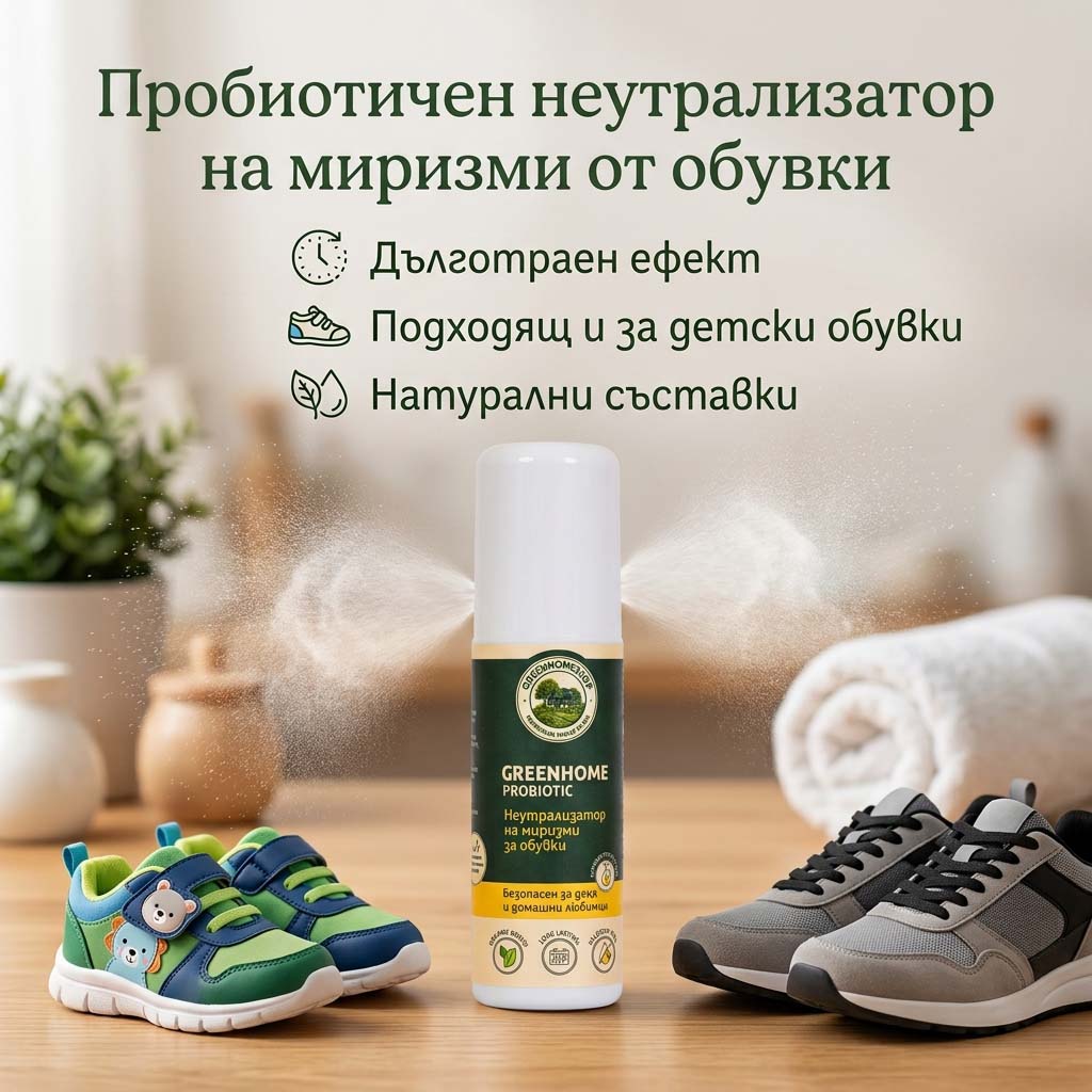 пробиотичен неутрализатор на миризми от обувки greenhome